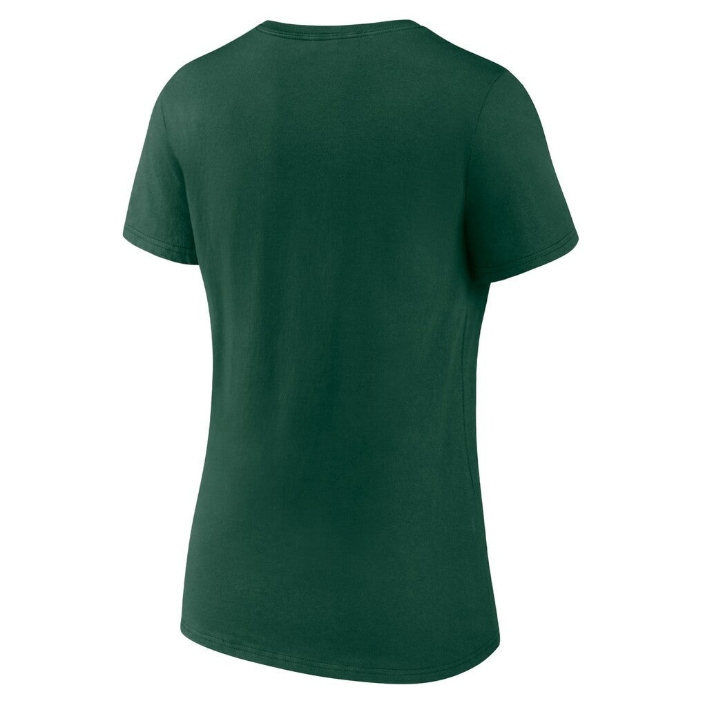 Green Bay Packers Women's Logo Team Lockup V-Neck T-Shirt - Green cheap
