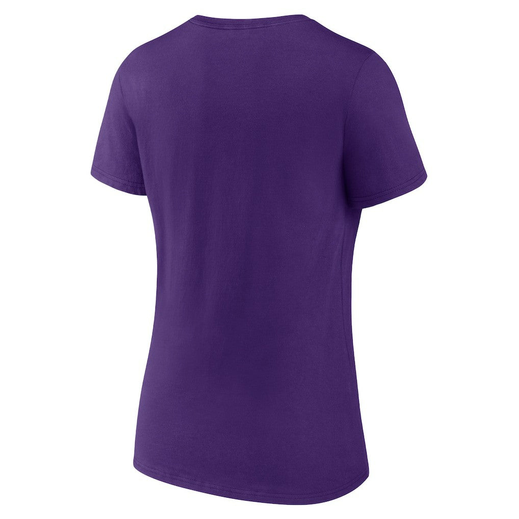 Minnesota Vikings Women's Logo Team Lockup V-Neck T-Shirt - Purple cheap