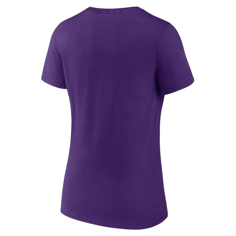 Minnesota Vikings Women's Logo Team Lockup V-Neck T-Shirt - Purple cheap