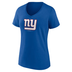 New York Giants Women's Logo Team Lockup V-Neck T-Shirt - Royal on sale