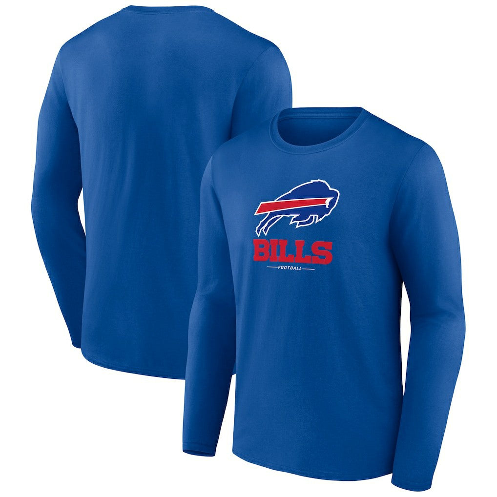 Buffalo Bills Logo Team Lockup Long Sleeve T-Shirt - Royal discount