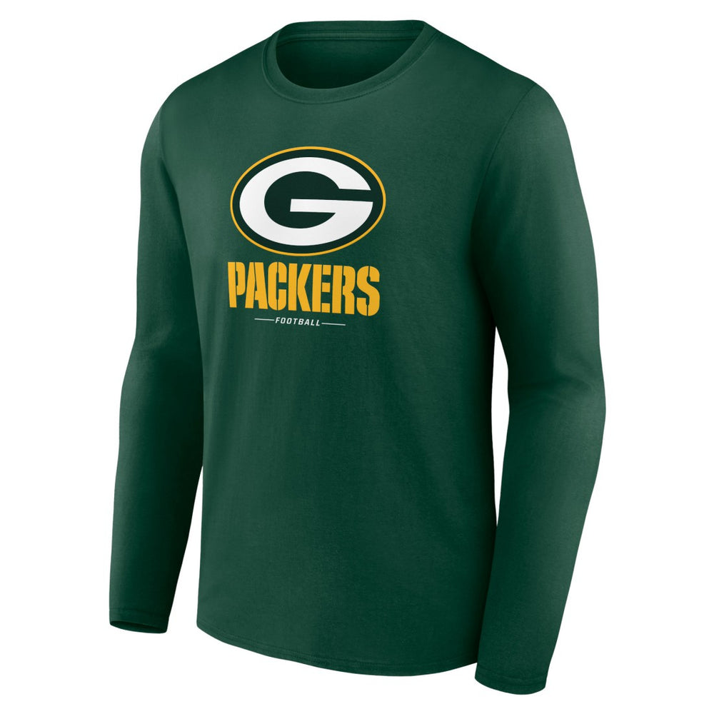 Green Bay Packers Logo Team Lockup Long Sleeve T-Shirt - Green cheap