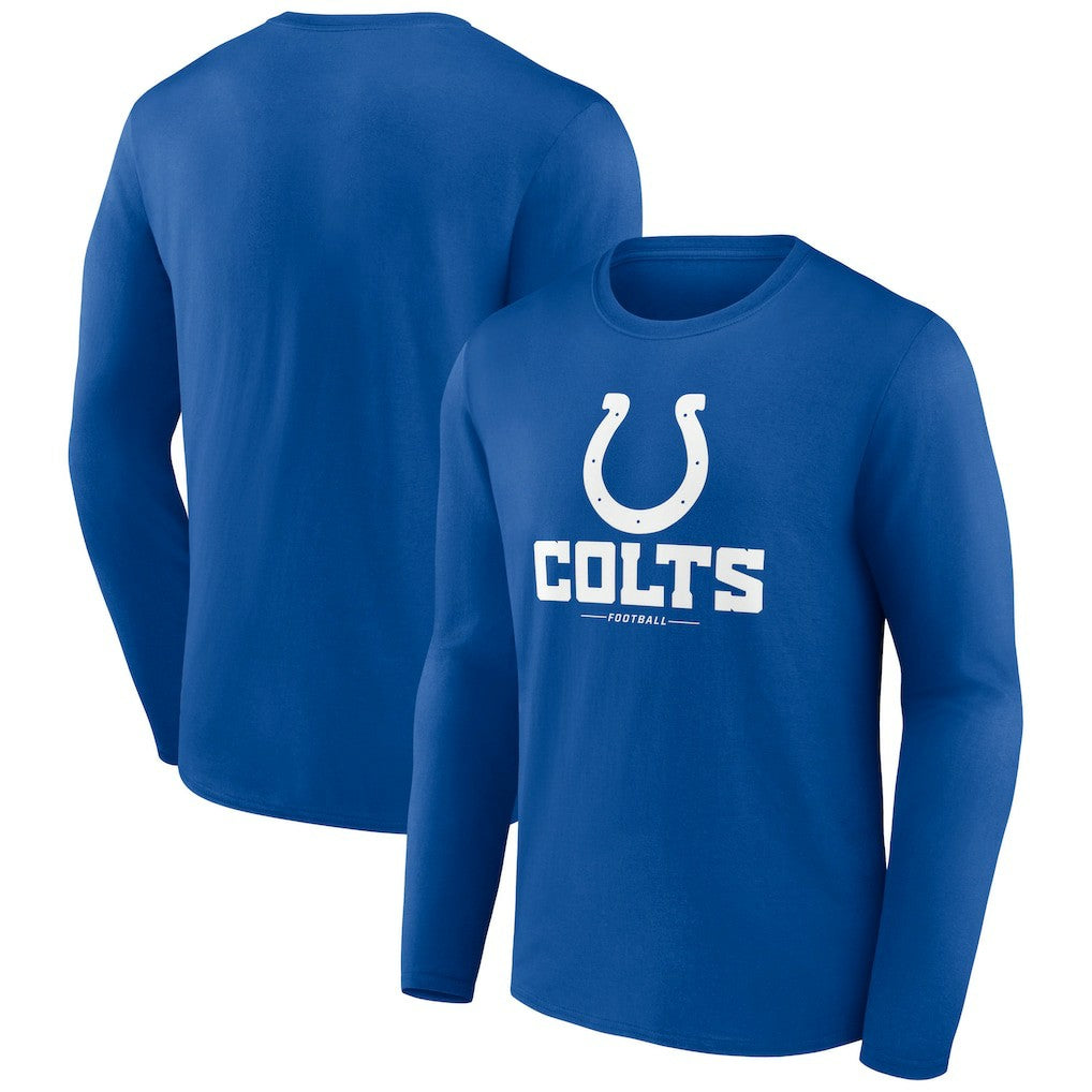 Indianapolis Colts Logo Team Lockup Long Sleeve T-Shirt - Royal on sale