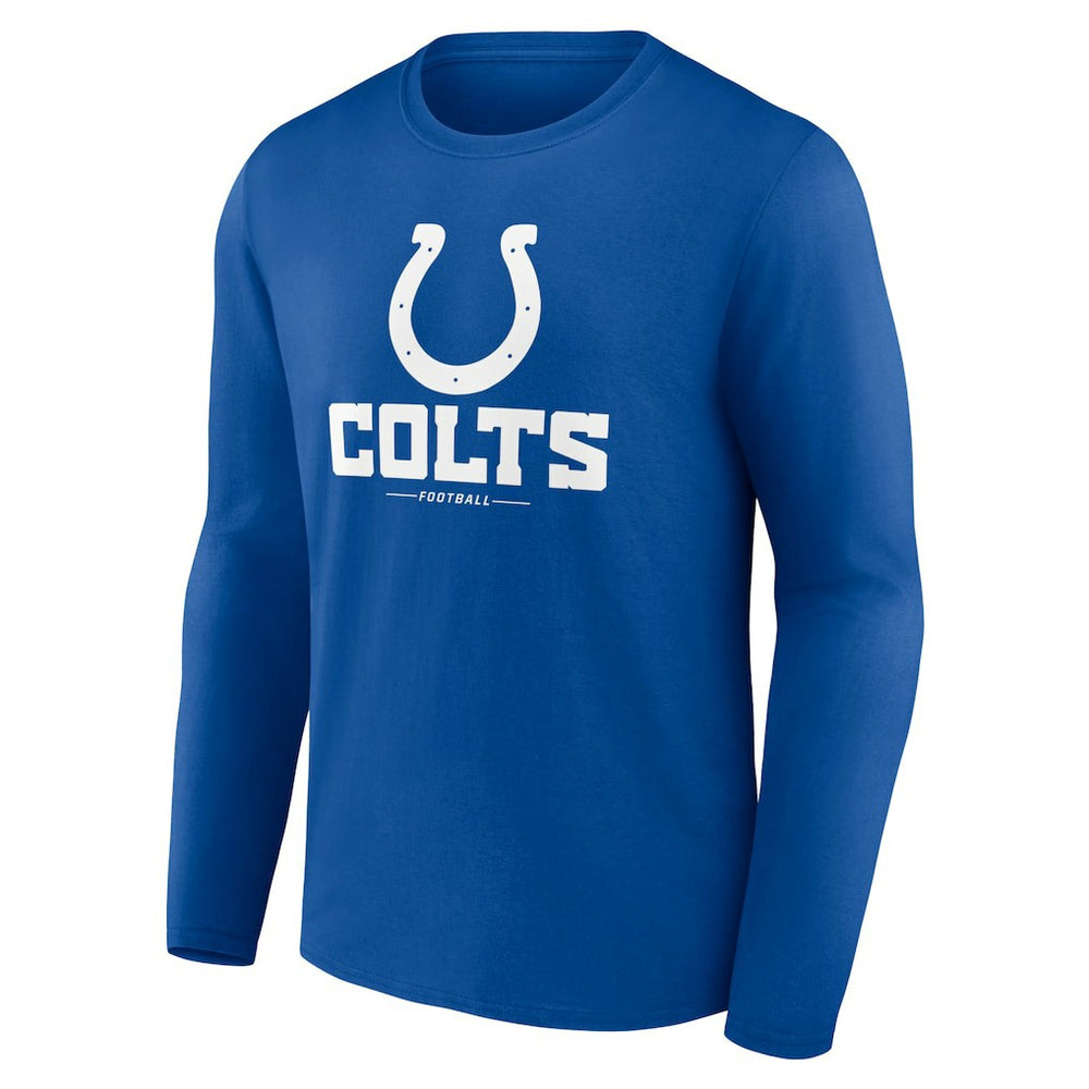Indianapolis Colts Logo Team Lockup Long Sleeve T-Shirt - Royal on sale