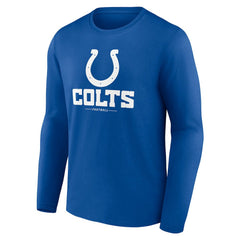 Indianapolis Colts Logo Team Lockup Long Sleeve T-Shirt - Royal on sale