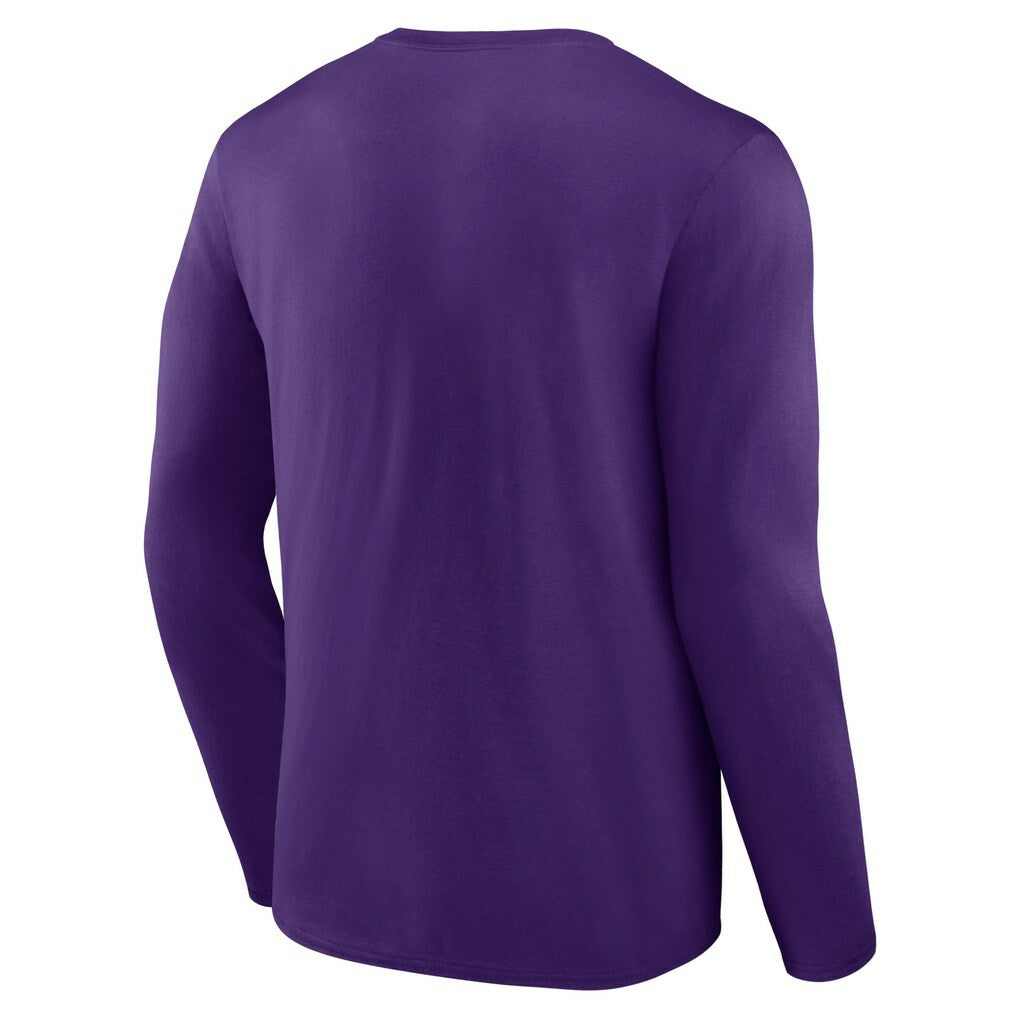 Minnesota Vikings Logo Team Lockup Long Sleeve T-Shirt - Purple on sale