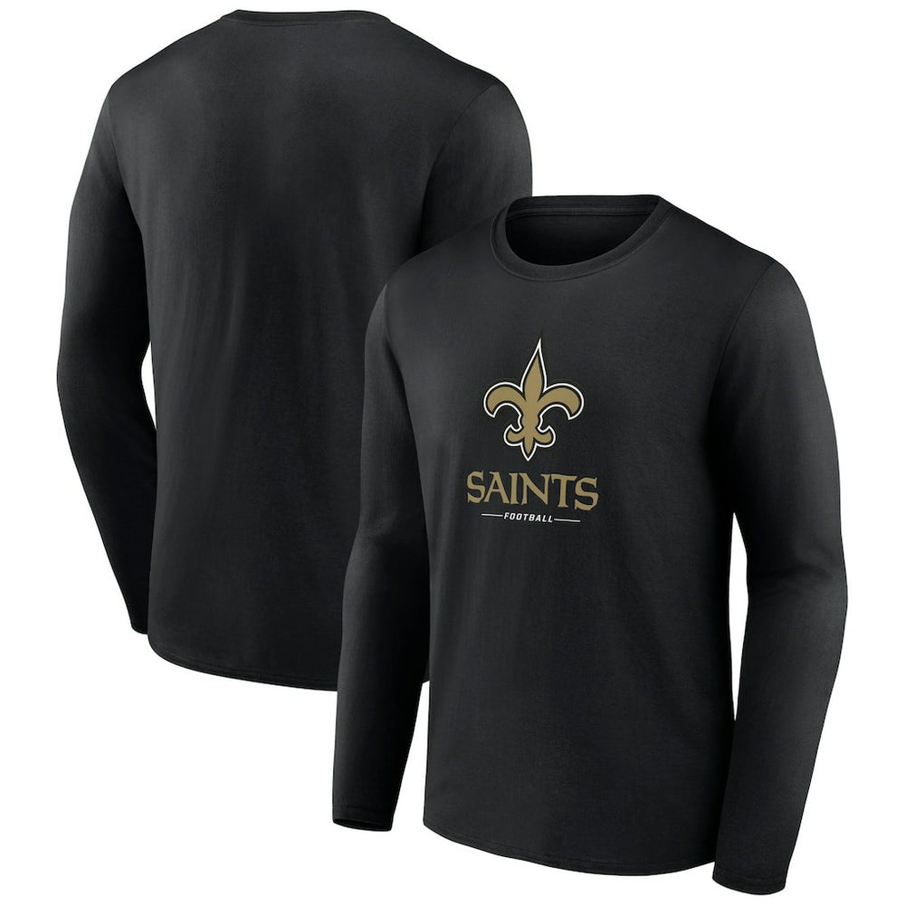 New Orleans Saints Logo Team Lockup Long Sleeve T-Shirt - Black outlet