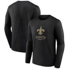 New Orleans Saints Logo Team Lockup Long Sleeve T-Shirt - Black outlet