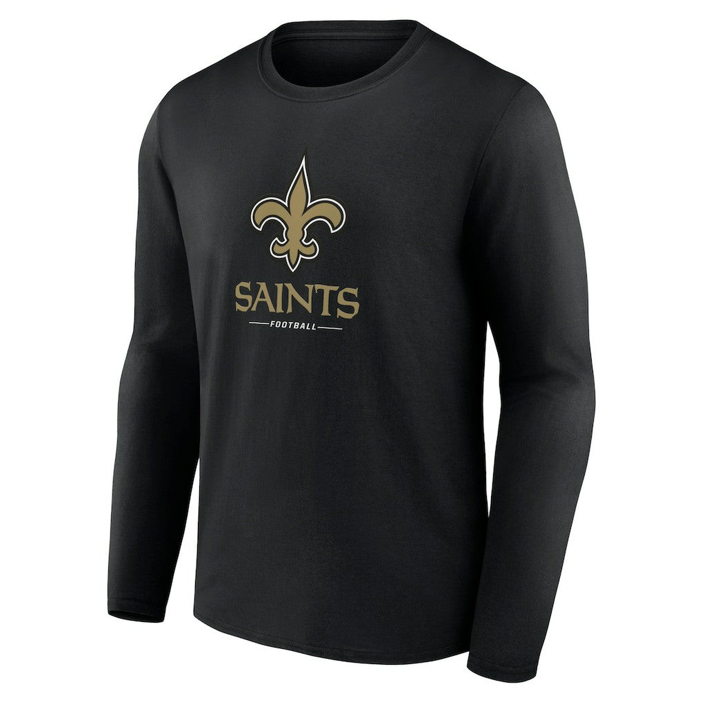 New Orleans Saints Logo Team Lockup Long Sleeve T-Shirt - Black outlet
