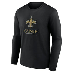 New Orleans Saints Logo Team Lockup Long Sleeve T-Shirt - Black outlet