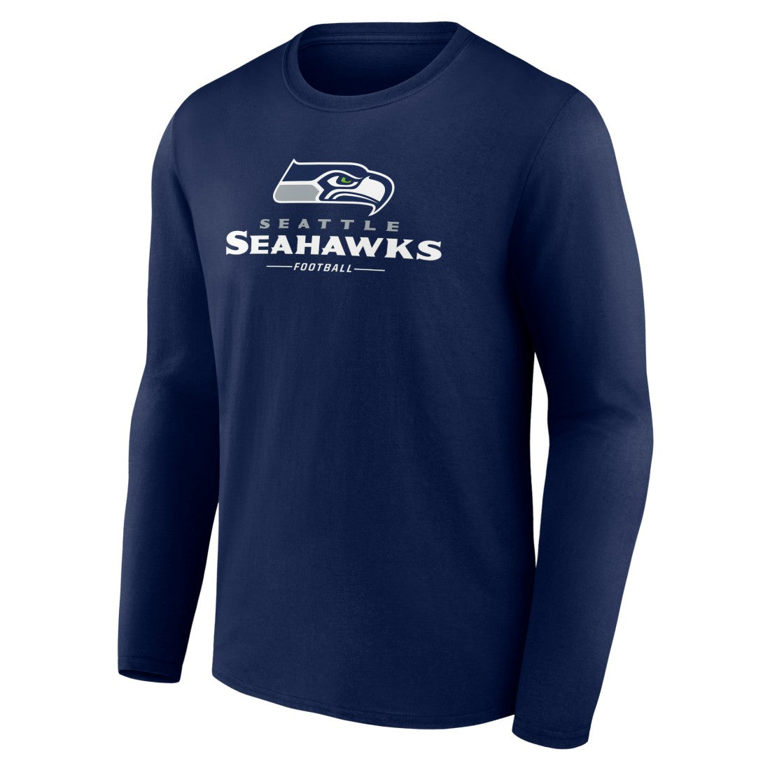 Seattle Seahawks Logo Team Lockup Long Sleeve T-Shirt - College Navy cheap