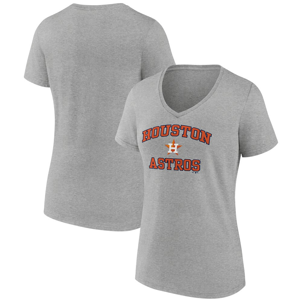 Houston Astros Women's Heart and Soul V-Neck T-Shirt Gray