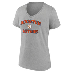 Houston Astros Women's Heart and Soul V-Neck T-Shirt Gray