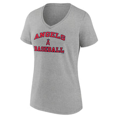 Los Angeles Angels Women's Heart and Soul V-Neck T-Shirt Gray