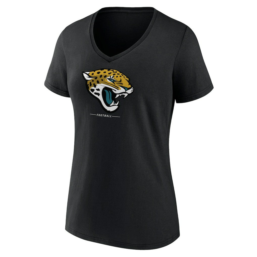 Jacksonville Jaguars Women's Logo Team Lockup V-Neck T-Shirt - Black outlet