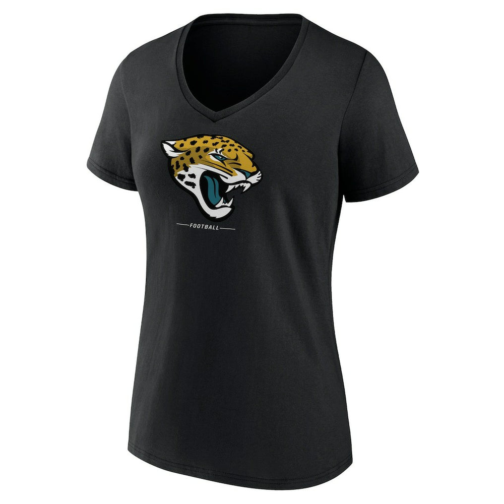 Jacksonville Jaguars Women's Logo Team Lockup V-Neck T-Shirt - Black outlet