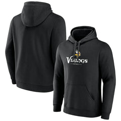 Minnesota Vikings Primary Logo Team Lockup Fitted Pullover Hoodie - Black cheap