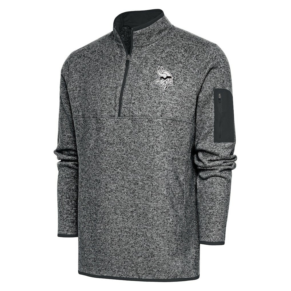 Minnesota Vikings Antigua Metallic Logo Fortune Quarter-Zip Jacket - Heather Charcoal outlet