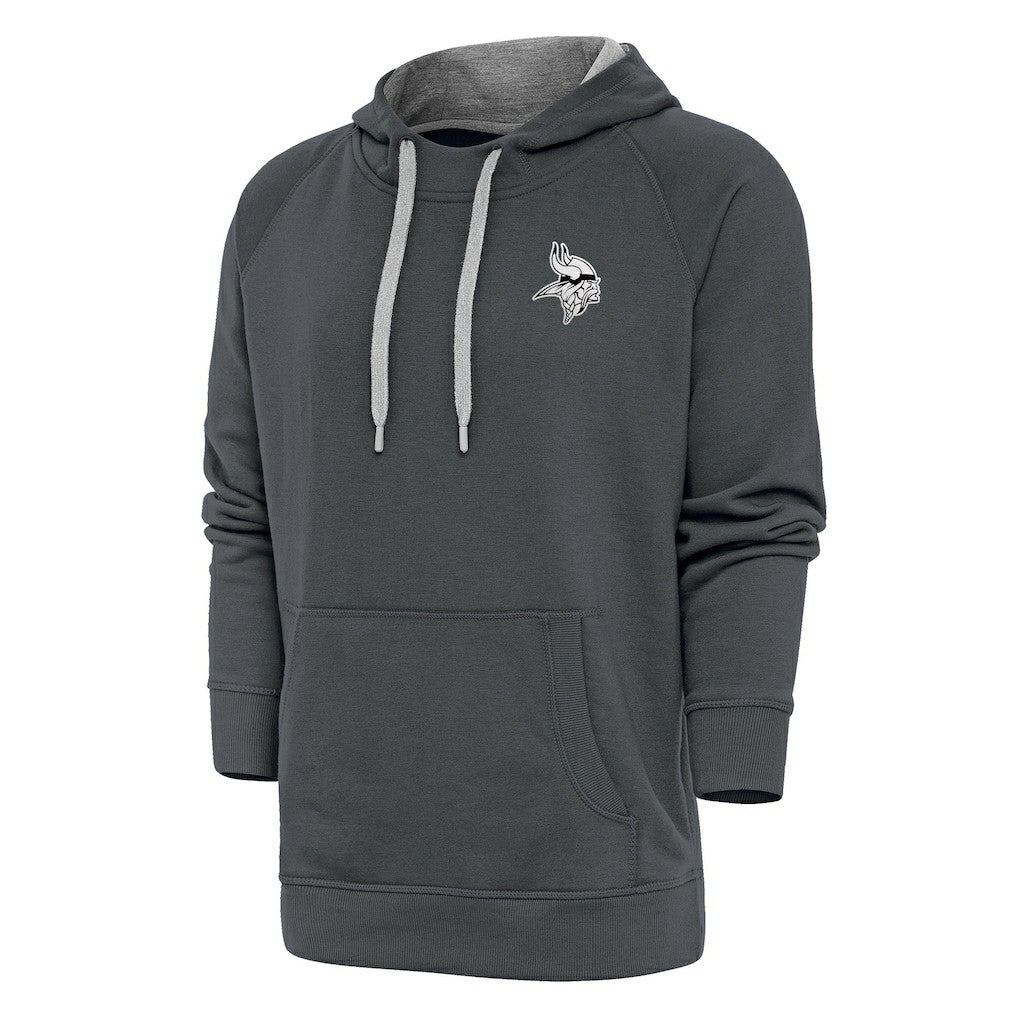 Minnesota Vikings Antigua Metallic Logo Victory Pullover Hoodie - Charcoal discount
