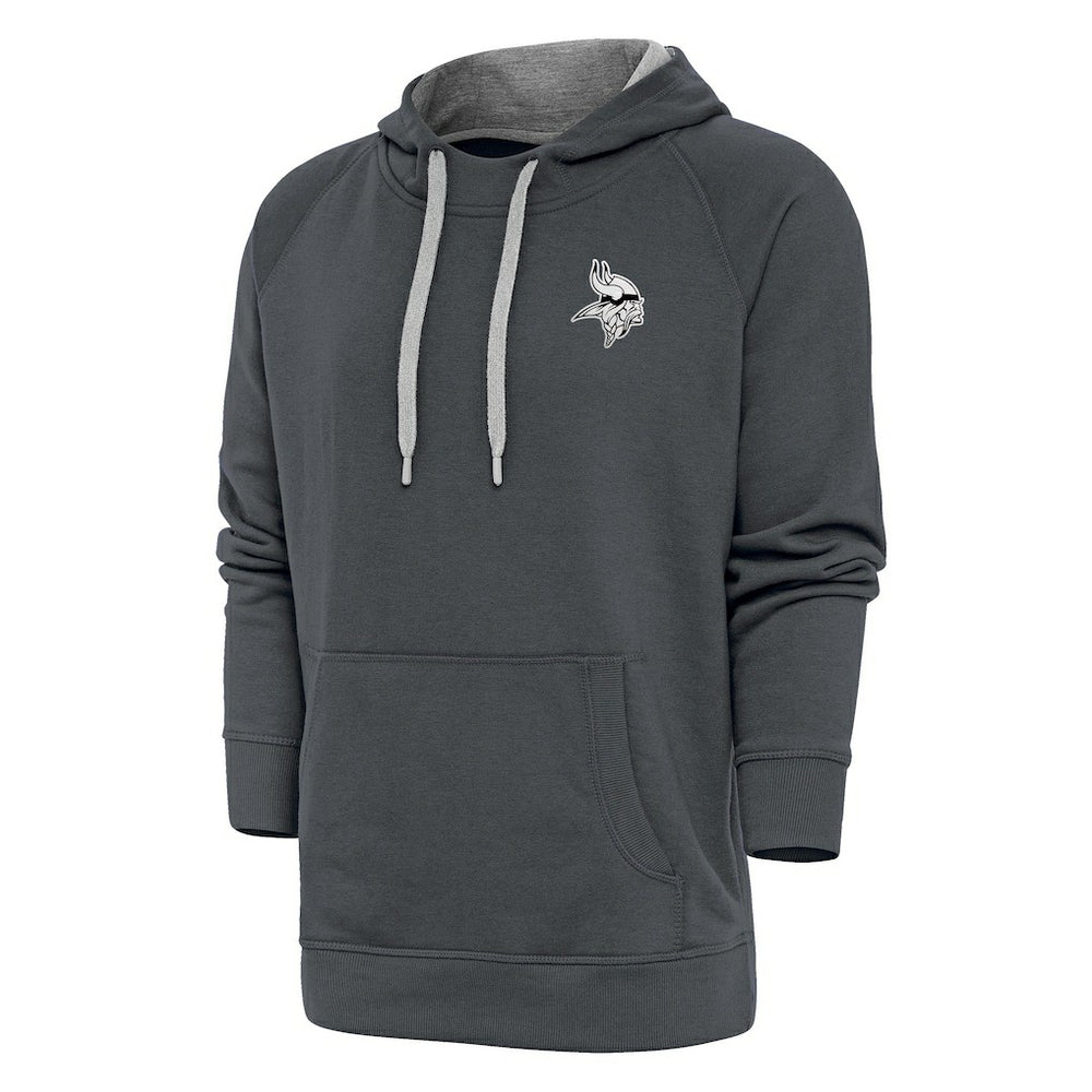 Minnesota Vikings Antigua Metallic Logo Victory Pullover Hoodie - Charcoal discount
