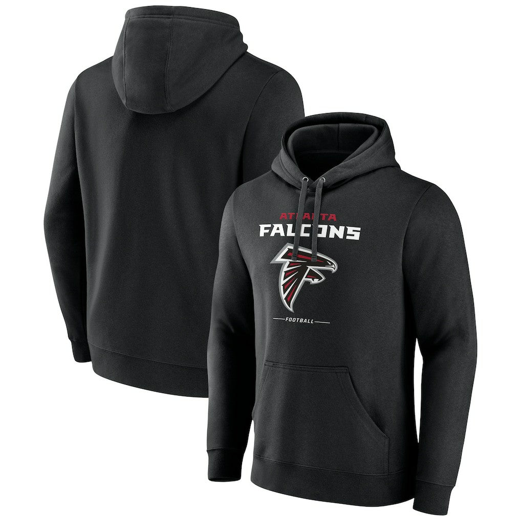 Atlanta Falcons Logo Team Lockup Fitted Pullover Hoodie - Black for sale