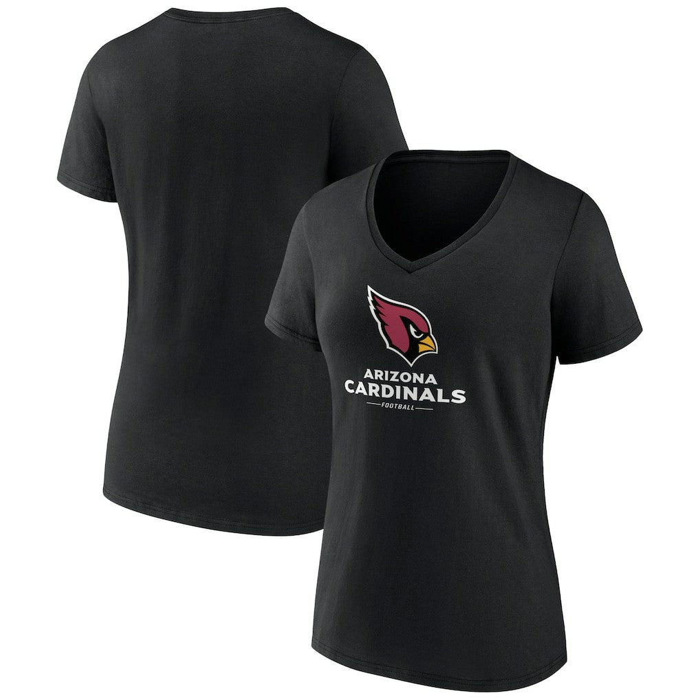 Arizona Cardinals Women's Logo Team Lockup V-Neck T-Shirt - Black for sale