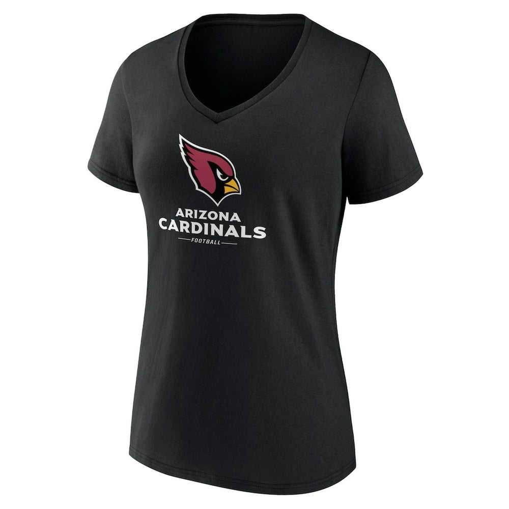 Arizona Cardinals Women's Logo Team Lockup V-Neck T-Shirt - Black for sale