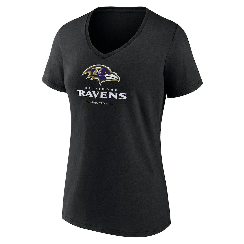 Baltimore Ravens Women's Logo Team Lockup V-Neck T-Shirt - Black online