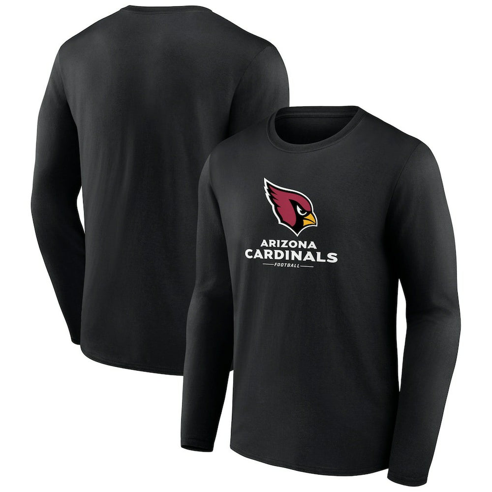 Arizona Cardinals Logo Team Lockup Long Sleeve T-Shirt - Black on sale