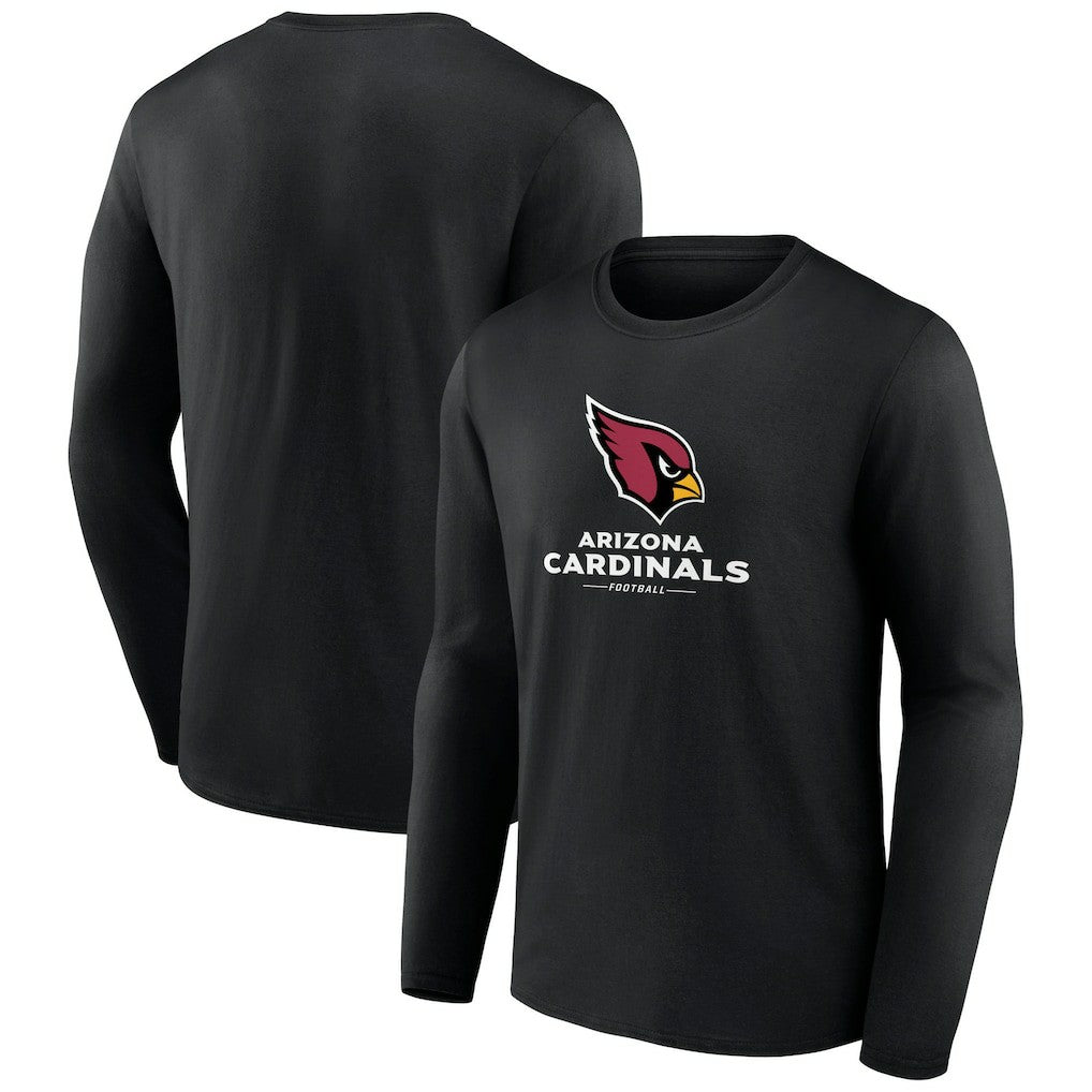 Arizona Cardinals Logo Team Lockup Long Sleeve T-Shirt - Black on sale