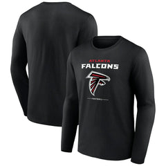 Atlanta Falcons Logo Team Lockup Long Sleeve T-Shirt - Black discount