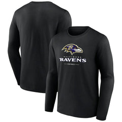 Baltimore Ravens Logo Team Lockup Long Sleeve T-Shirt - Black discount