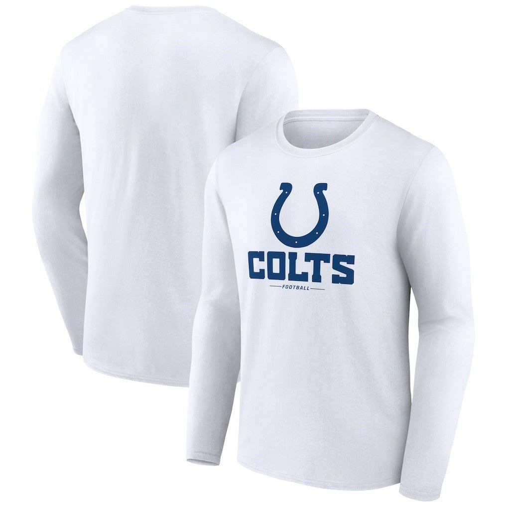 Indianapolis Colts Logo Team Lockup Long Sleeve T-Shirt - White discount