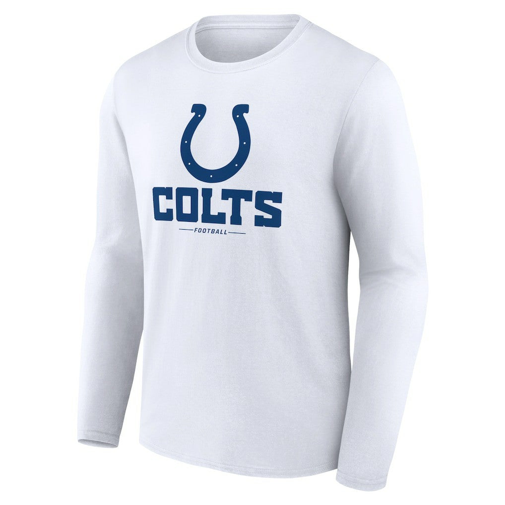 Indianapolis Colts Logo Team Lockup Long Sleeve T-Shirt - White discount