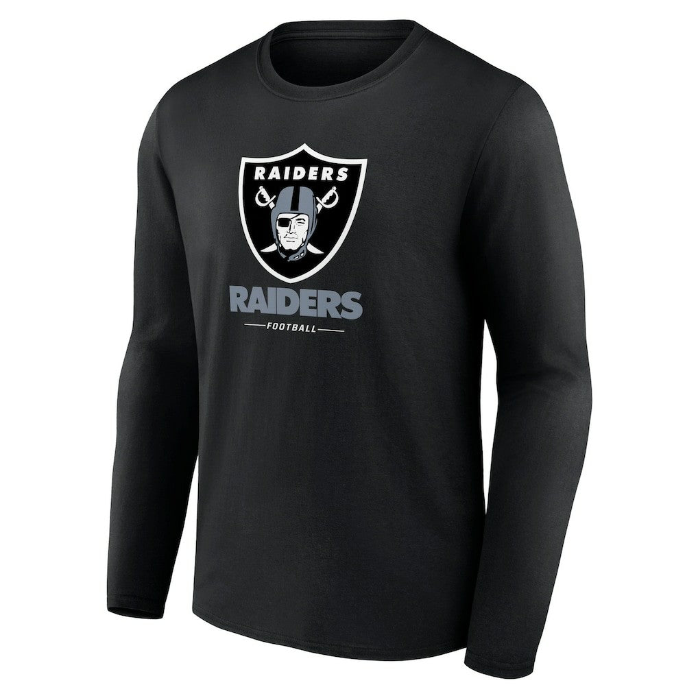Las Vegas Raiders Logo Team Lockup Long Sleeve T-Shirt - Black cheap