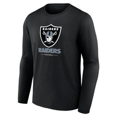 Las Vegas Raiders Logo Team Lockup Long Sleeve T-Shirt - Black cheap