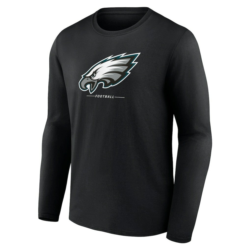 Philadelphia Eagles Logo Team Lockup Long Sleeve T-Shirt - Black cheap