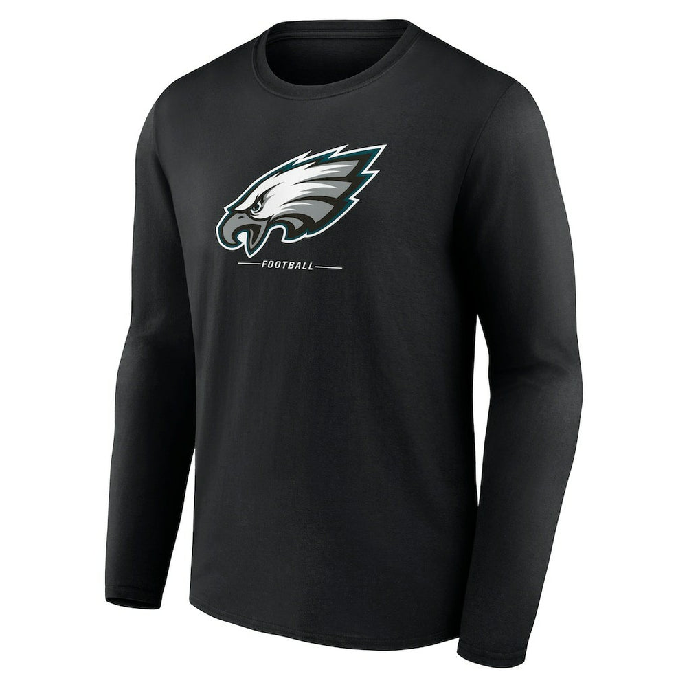 Philadelphia Eagles Logo Team Lockup Long Sleeve T-Shirt - Black cheap