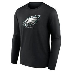 Philadelphia Eagles Logo Team Lockup Long Sleeve T-Shirt - Black cheap
