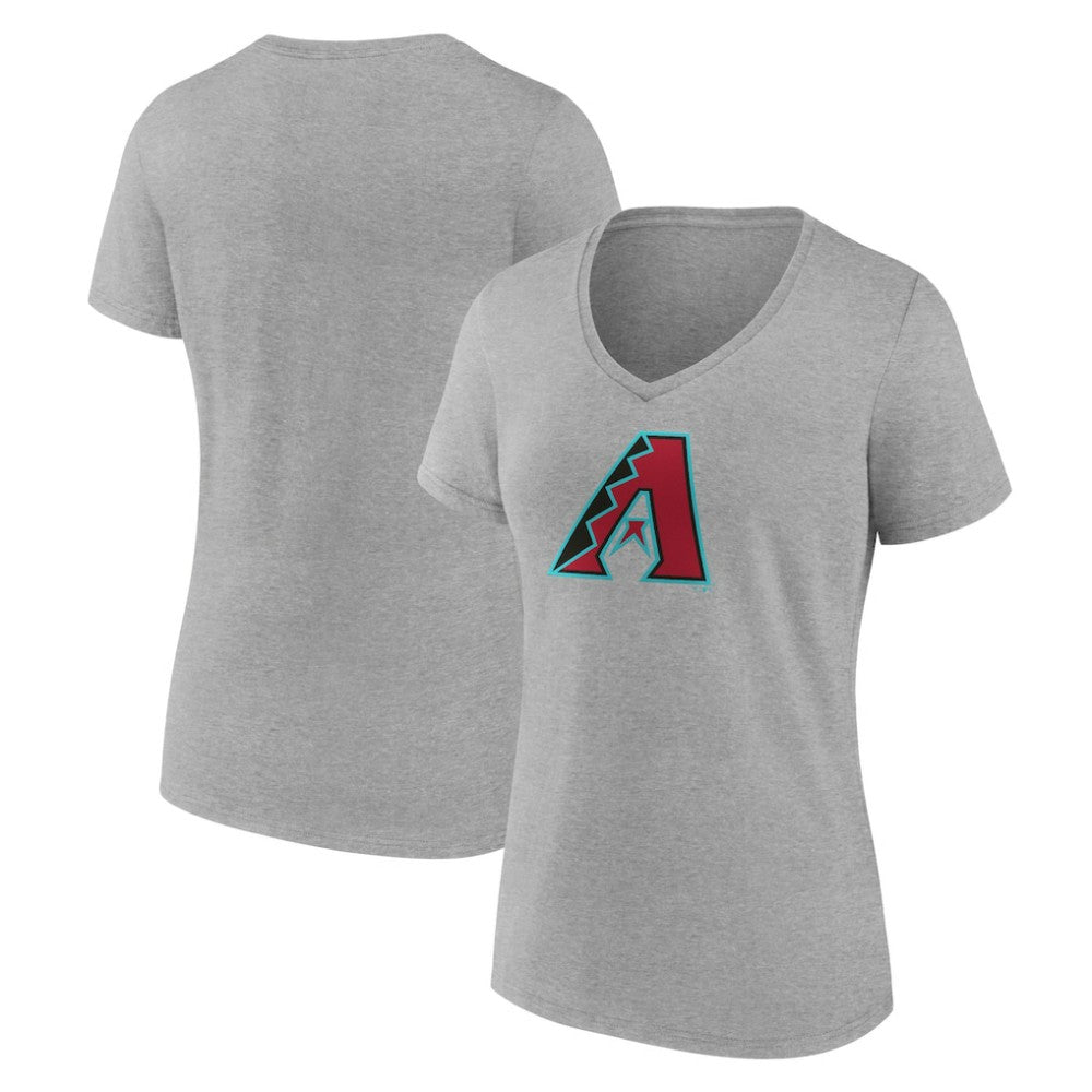 Arizona Diamondbacks Women's Official Logo V-Neck T-Shirt Gray