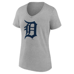 Detroit Tigers Women's Official Logo V-Neck T-Shirt Gray