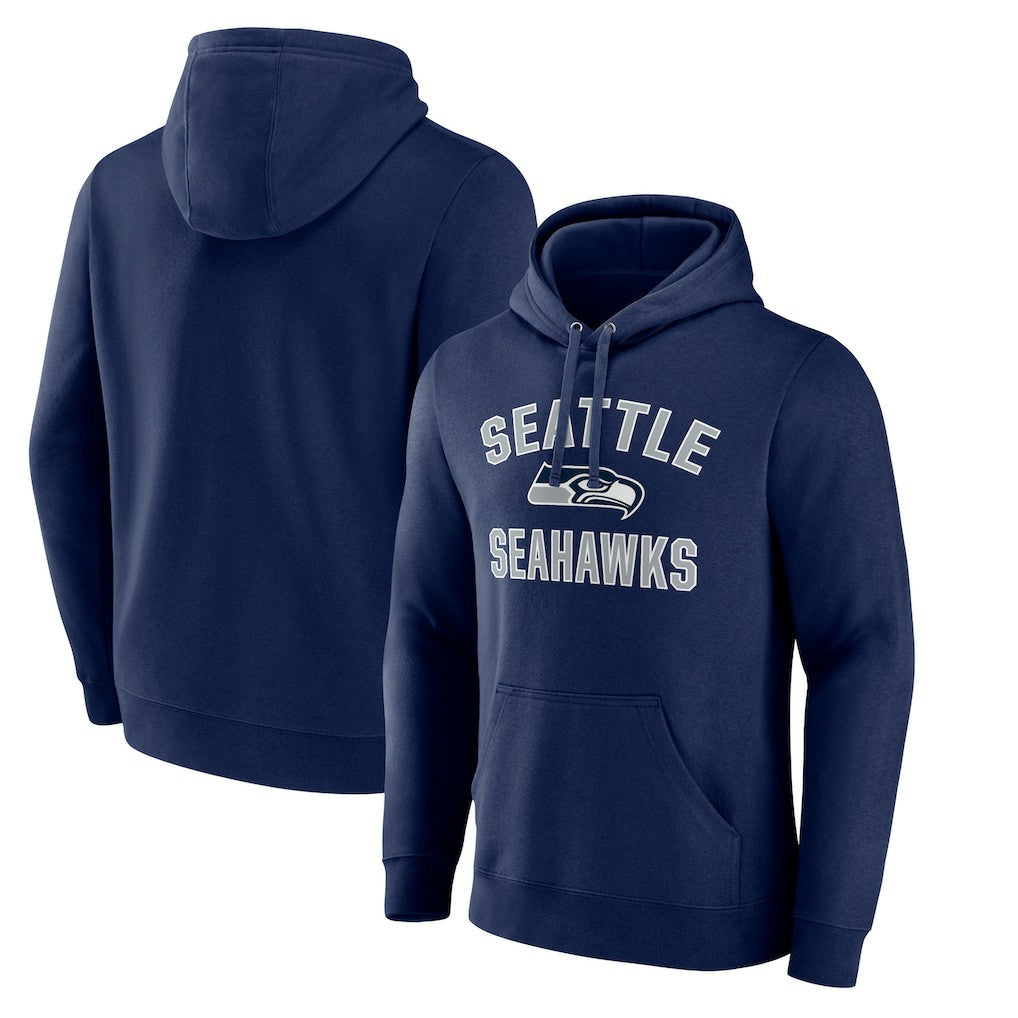 Seattle Seahawks Victory Arch Fitted Pullover Hoodie - College Navy for sale