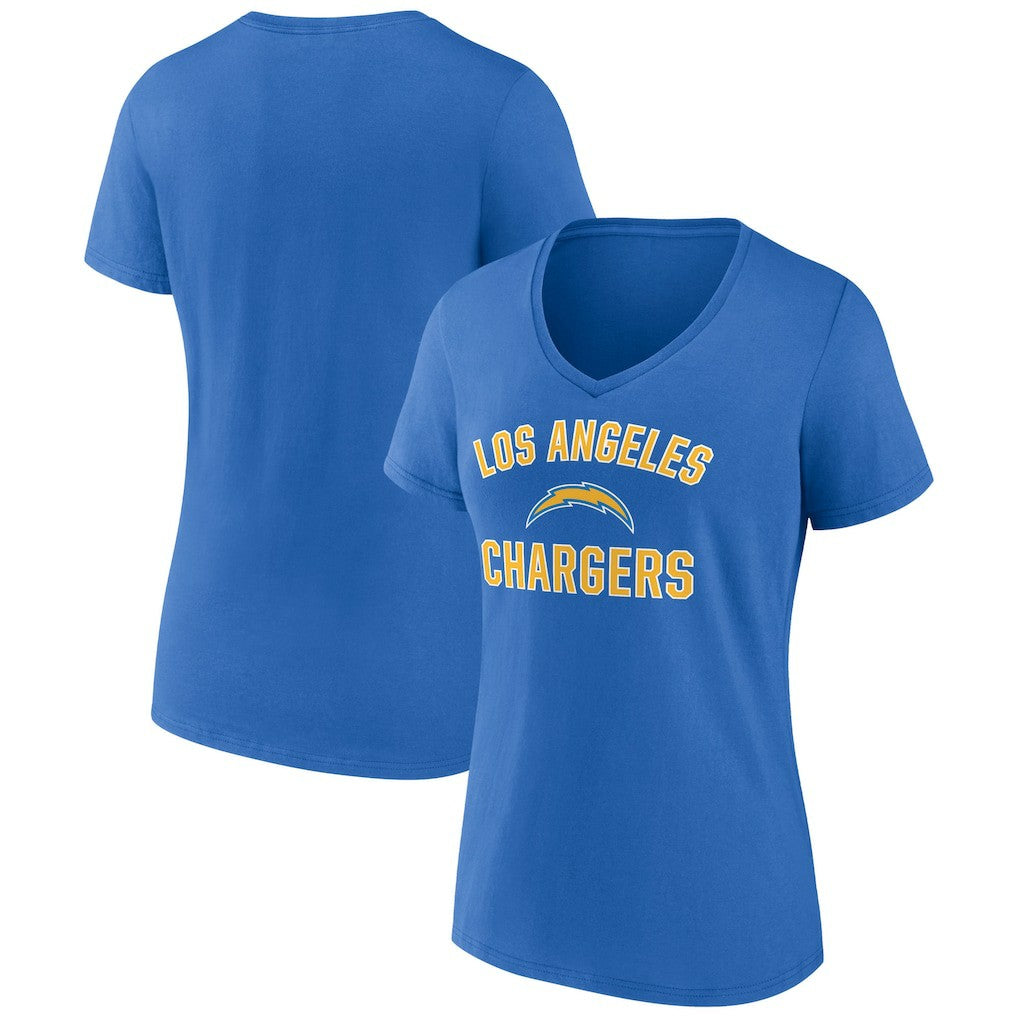 Los Angeles Chargers Women's Victory Arch Team V-Neck T-Shirt - Powder Blue discount