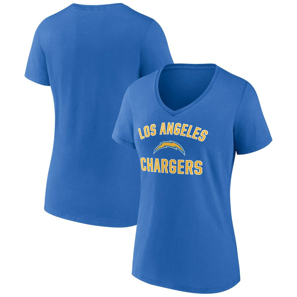 Los Angeles Chargers Women's Victory Arch Team V-Neck T-Shirt - Powder Blue discount