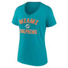 Miami Dolphins Women's Victory Arch Team V-Neck T-Shirt - Aqua for sale