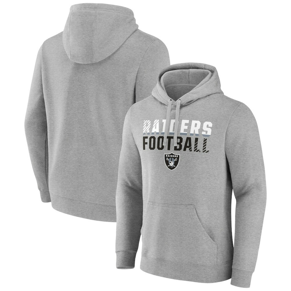 Las Vegas Raiders Team Fade Out Fitted Pullover Hoodie - Heather Gray sale