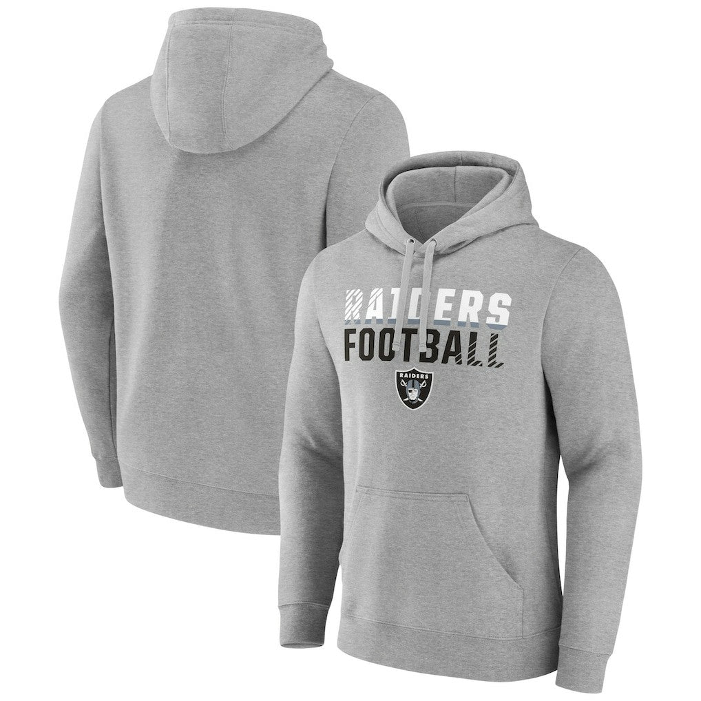 Las Vegas Raiders Team Fade Out Fitted Pullover Hoodie - Heather Gray sale