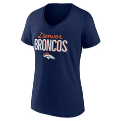 Denver Broncos Women's Nostalgia V-Neck T-Shirt - Navy on sale