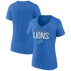 Detroit Lions Women's Nostalgia V-Neck T-Shirt - Blue sale