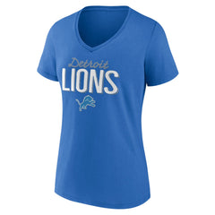 Detroit Lions Women's Nostalgia V-Neck T-Shirt - Blue sale